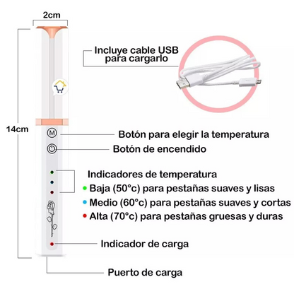 Rizador de Pestañas Eléctrico Premium